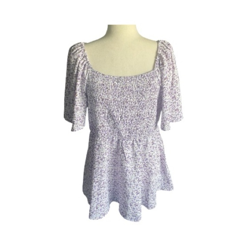 NWOT-BLOOMCHIC-Lavender and white Patterned Blouse-WOMENS SIZE 14/16